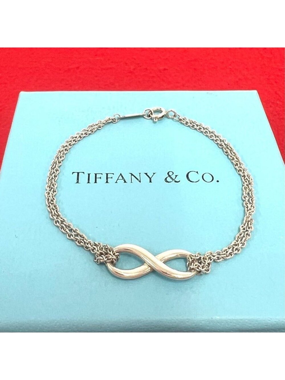 Tiffany & Co Vintage Infinity Bracelet 925 Sterling Silver Chain Bangle